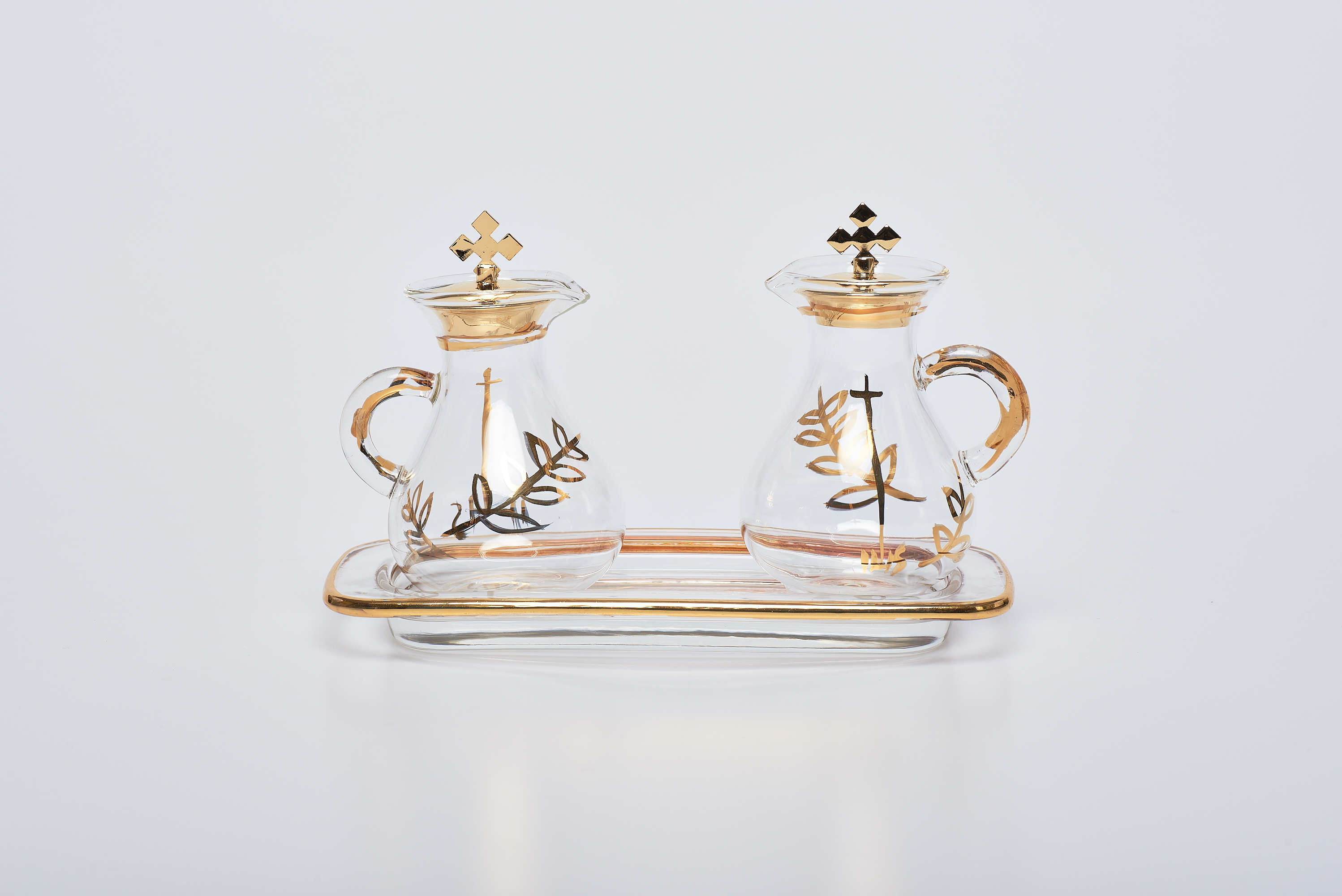 Servizio ampolle su vassoio in vetro 100cc - 2