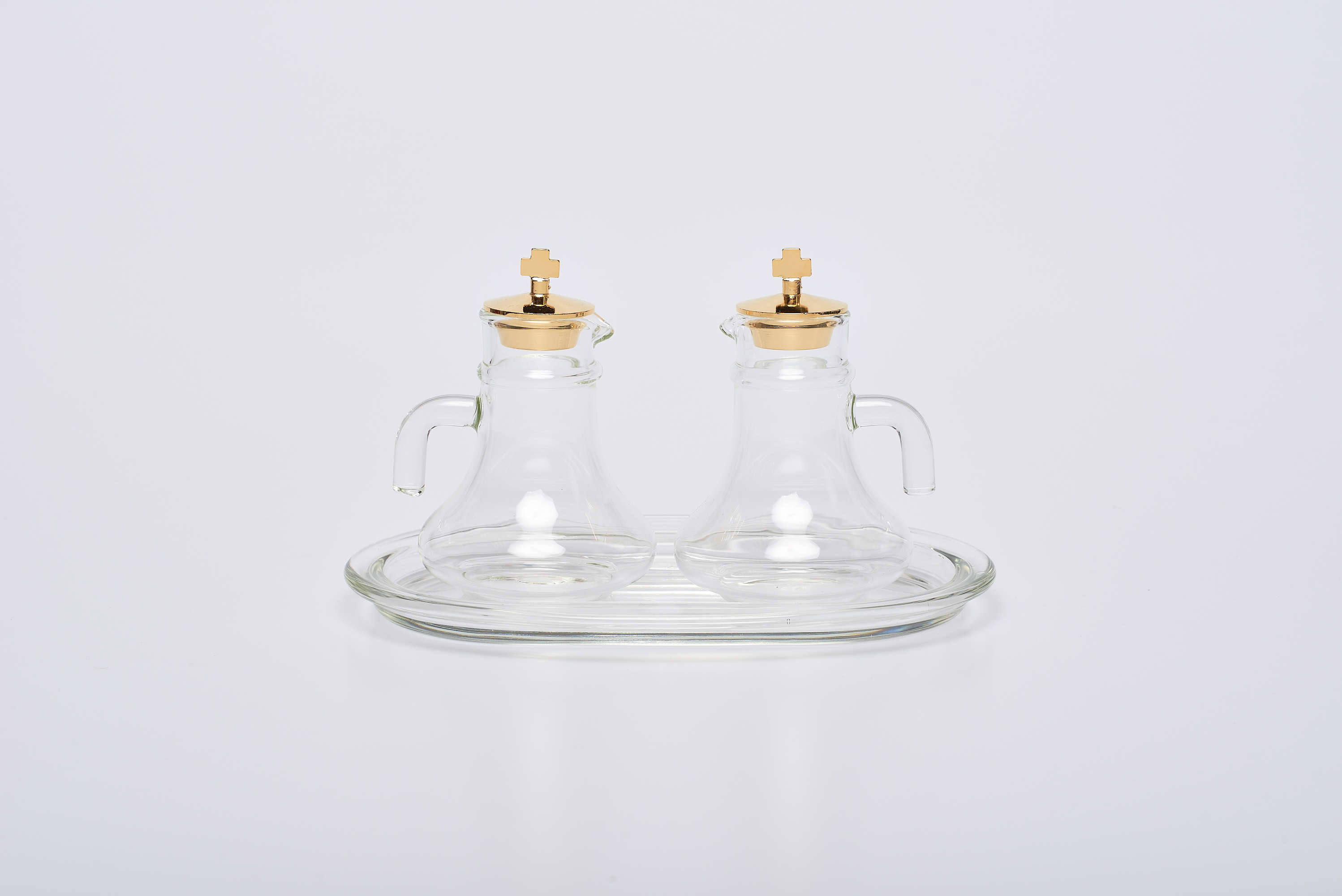 Servizio ampolle su vassoio in vetro - 2