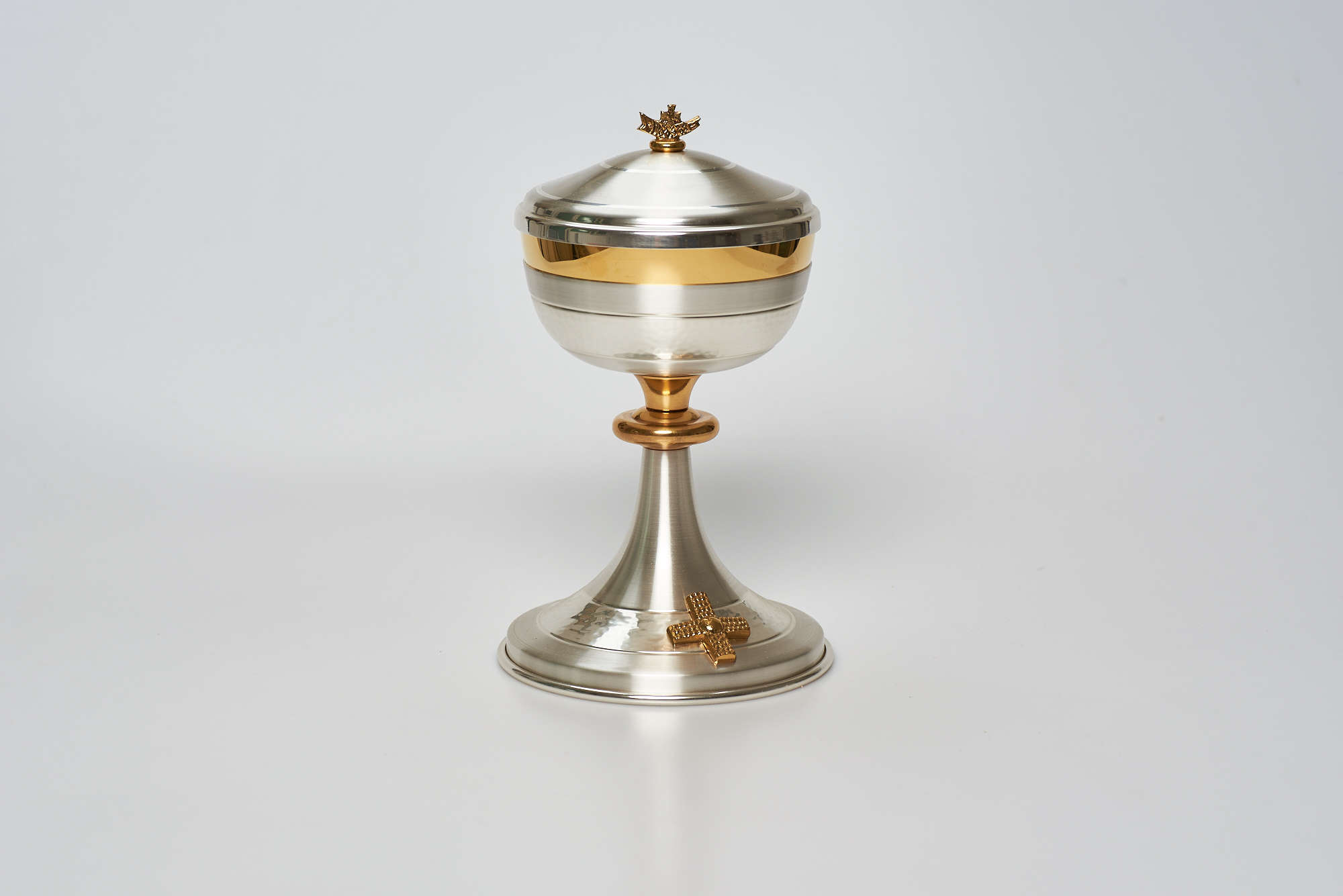 Pisside martellata satinata argento