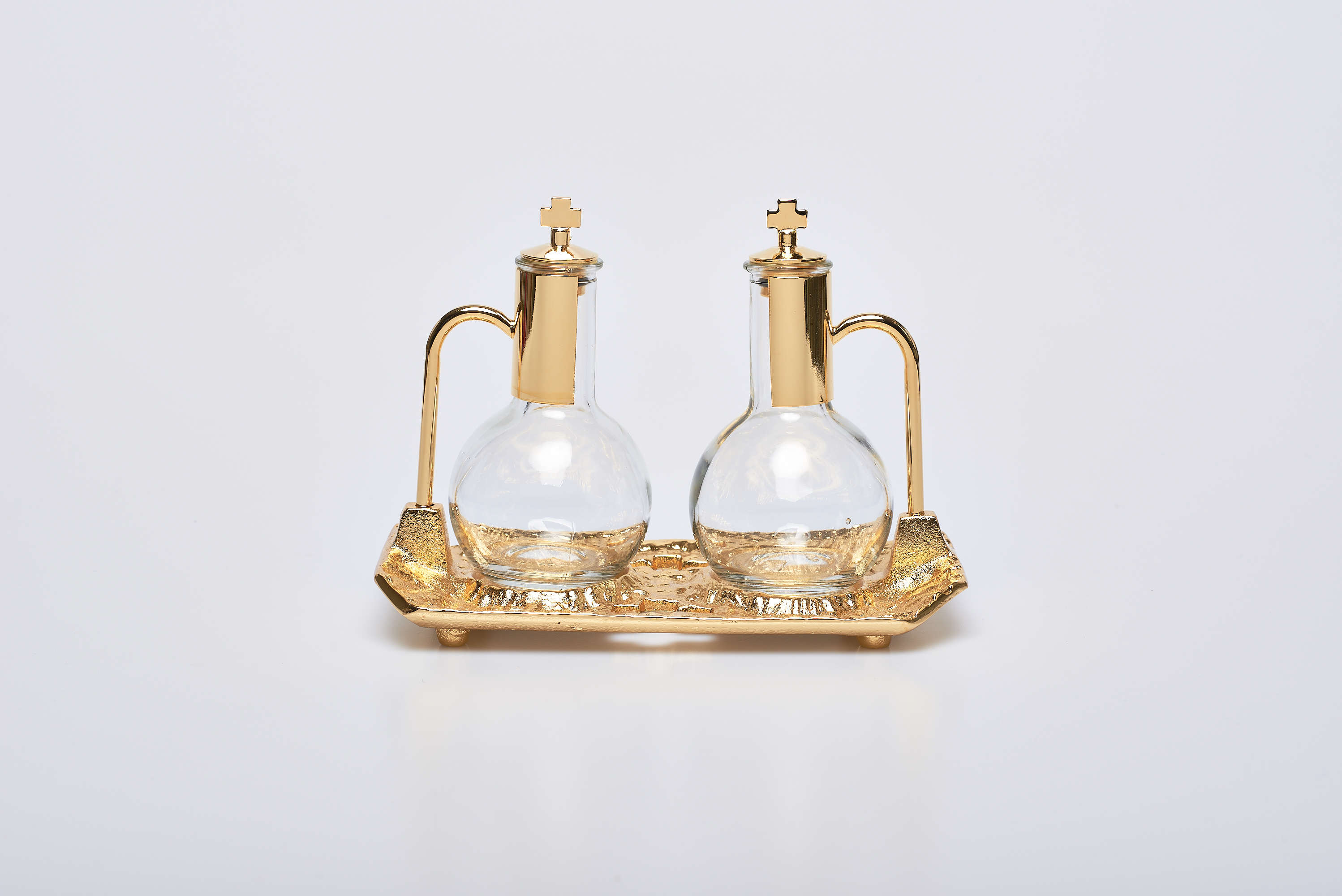 Servizio ampolle su vassoio fuso