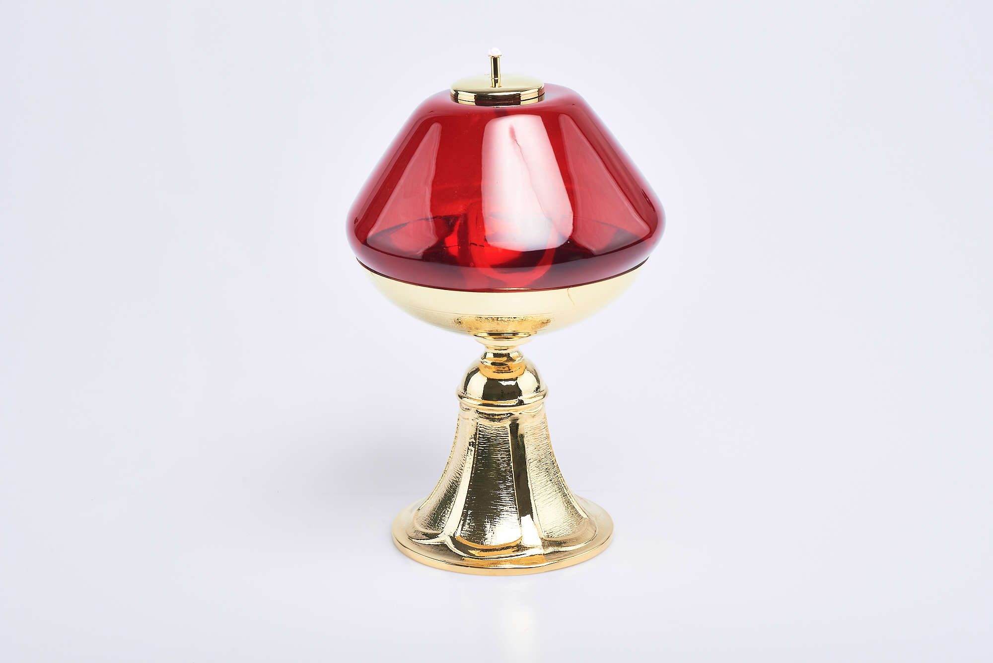 Lampada rossa su base oro