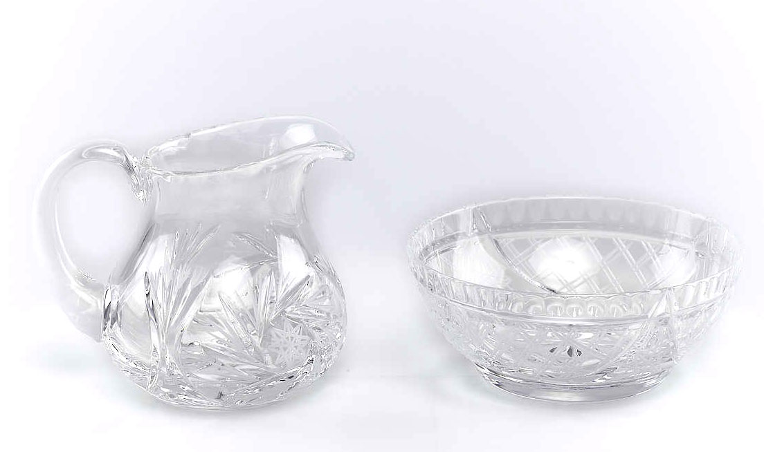 Brocca e piatto in cristallo 200 cc.