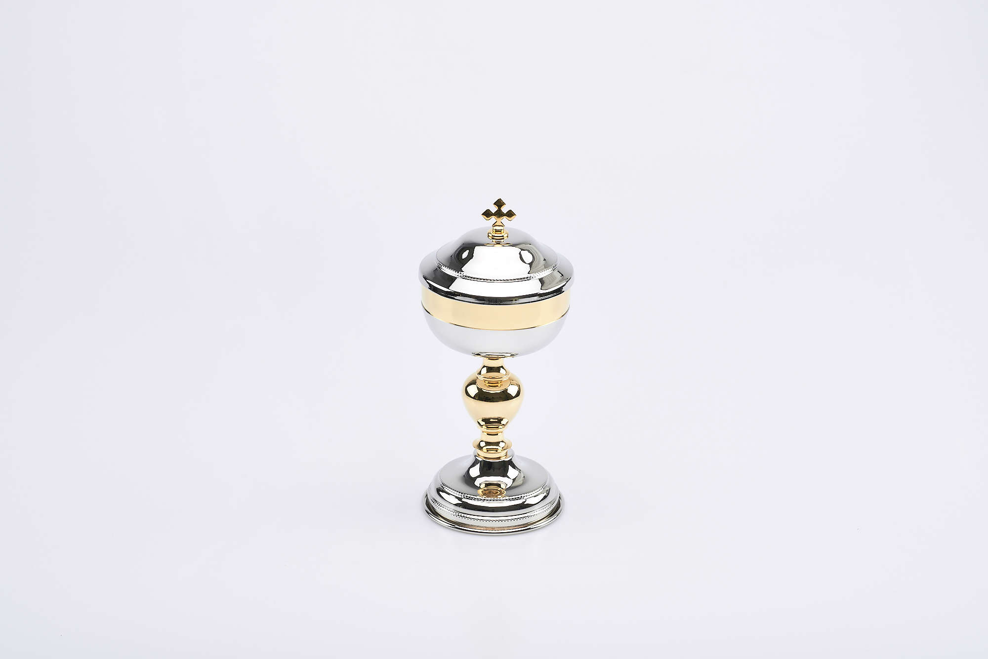 Pisside nickel lucido coppa dorata