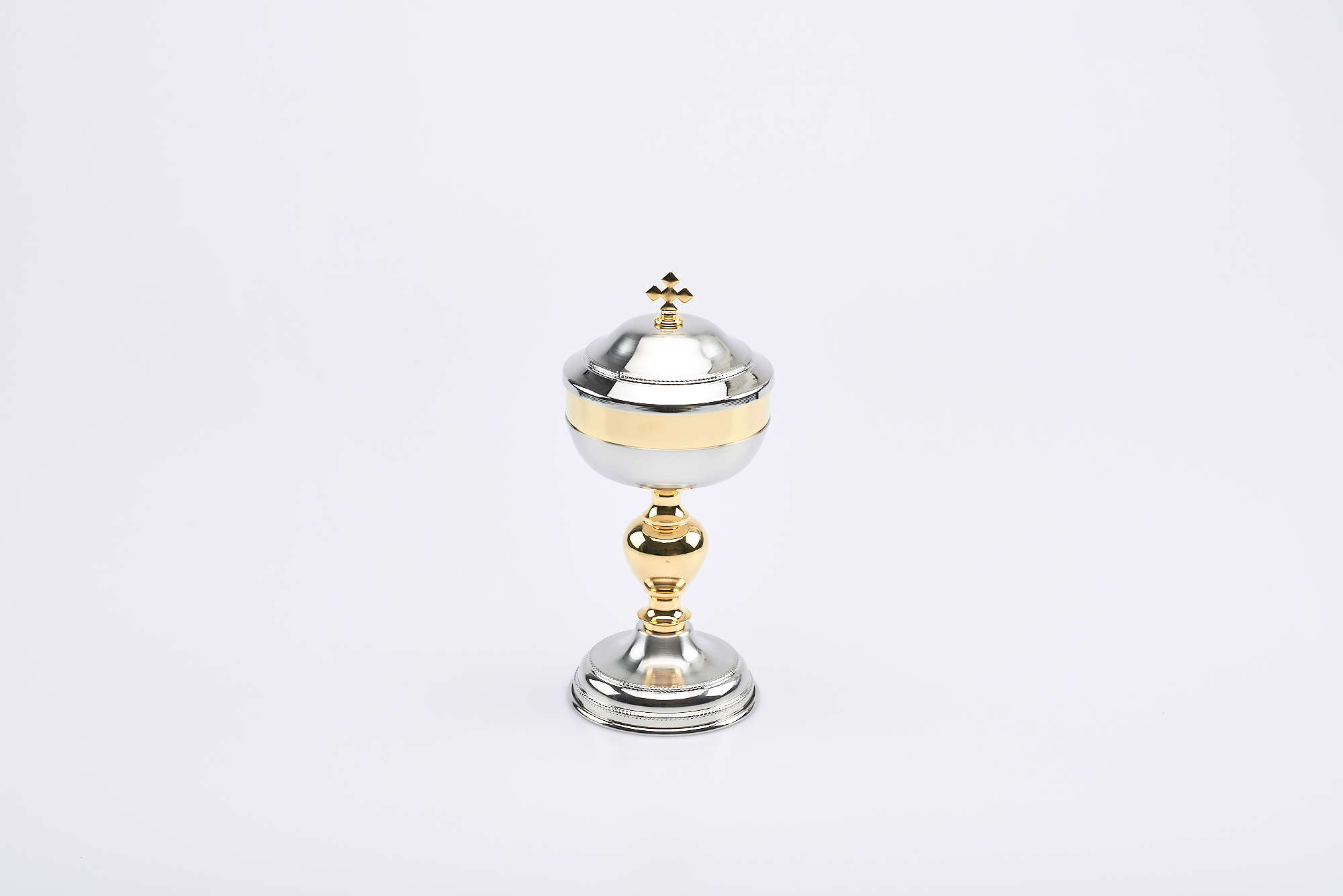 Pisside Malta nickel satinato coppa dorata