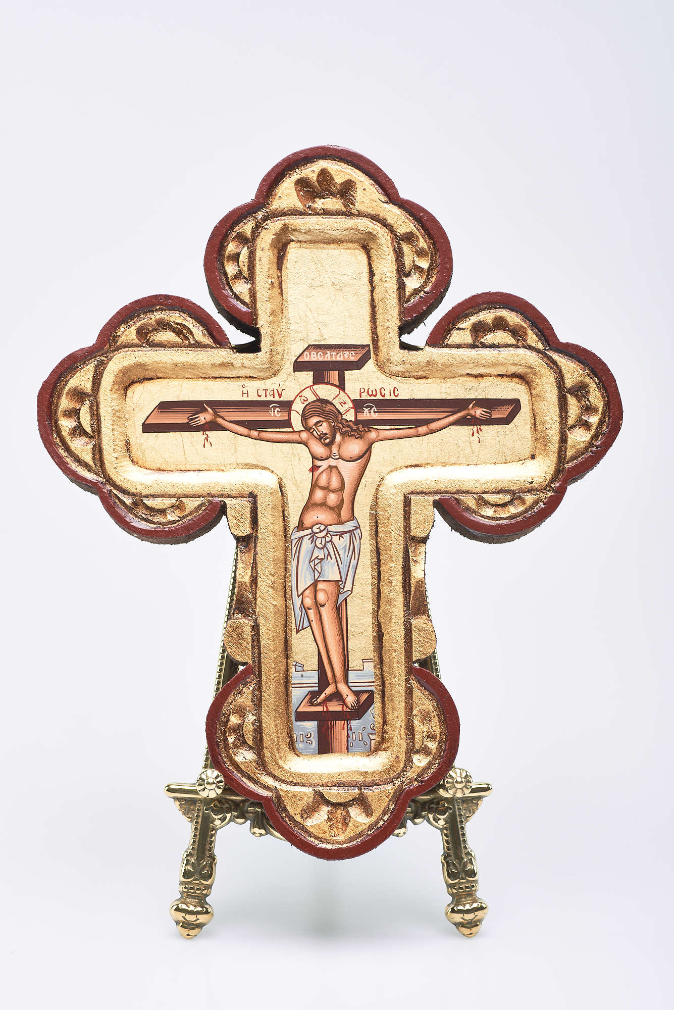 Croce serigrafata, sagomata, foglia oro