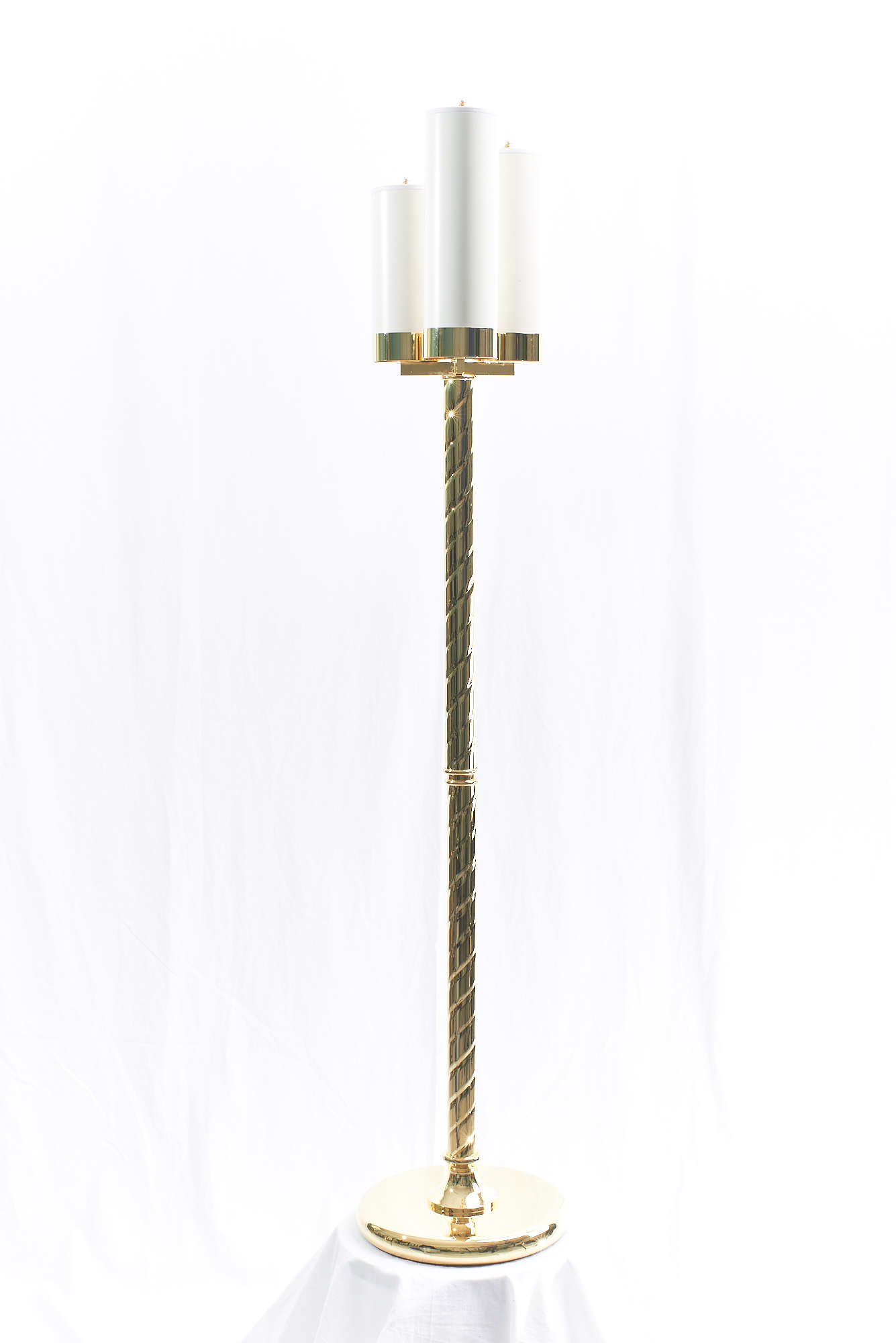 Candeliere tre fiamme con finte candele