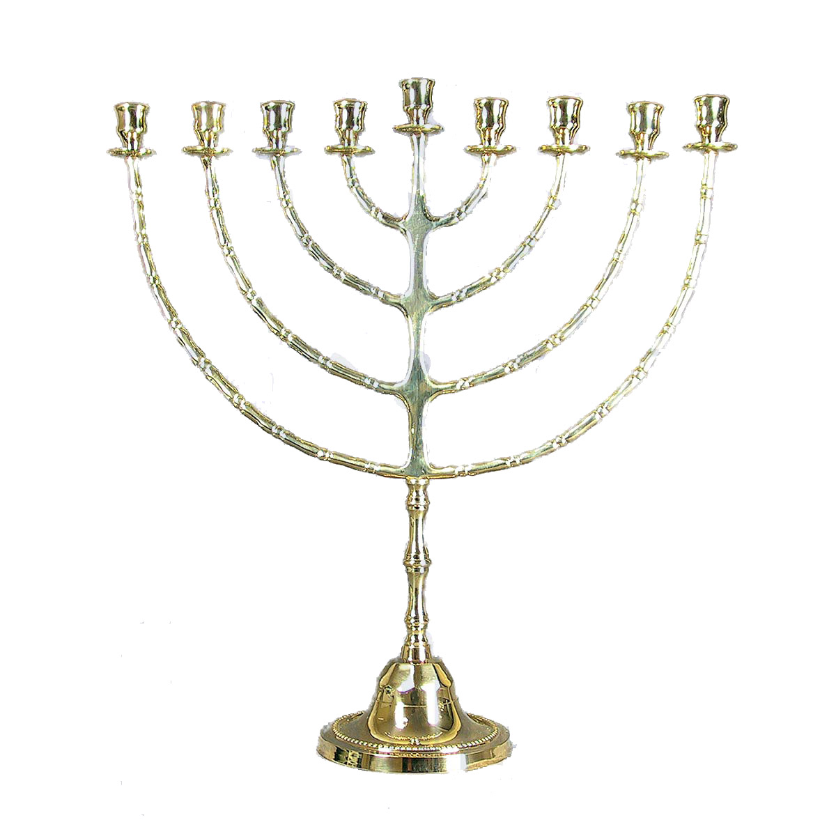 Candeliere nove fiamme in ottone lucido