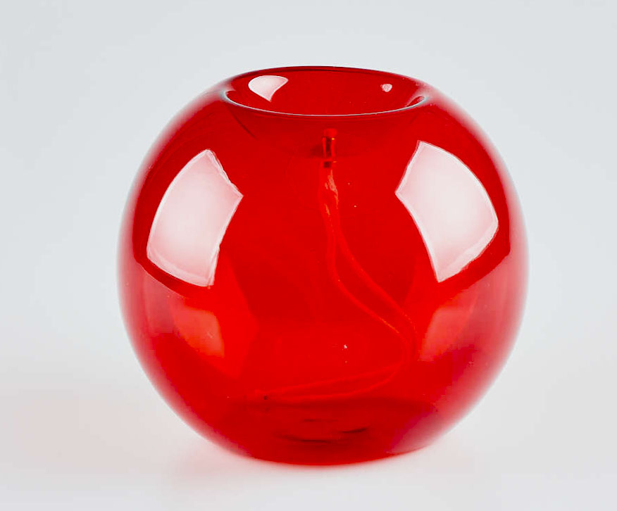 Boccia in vetro rosso